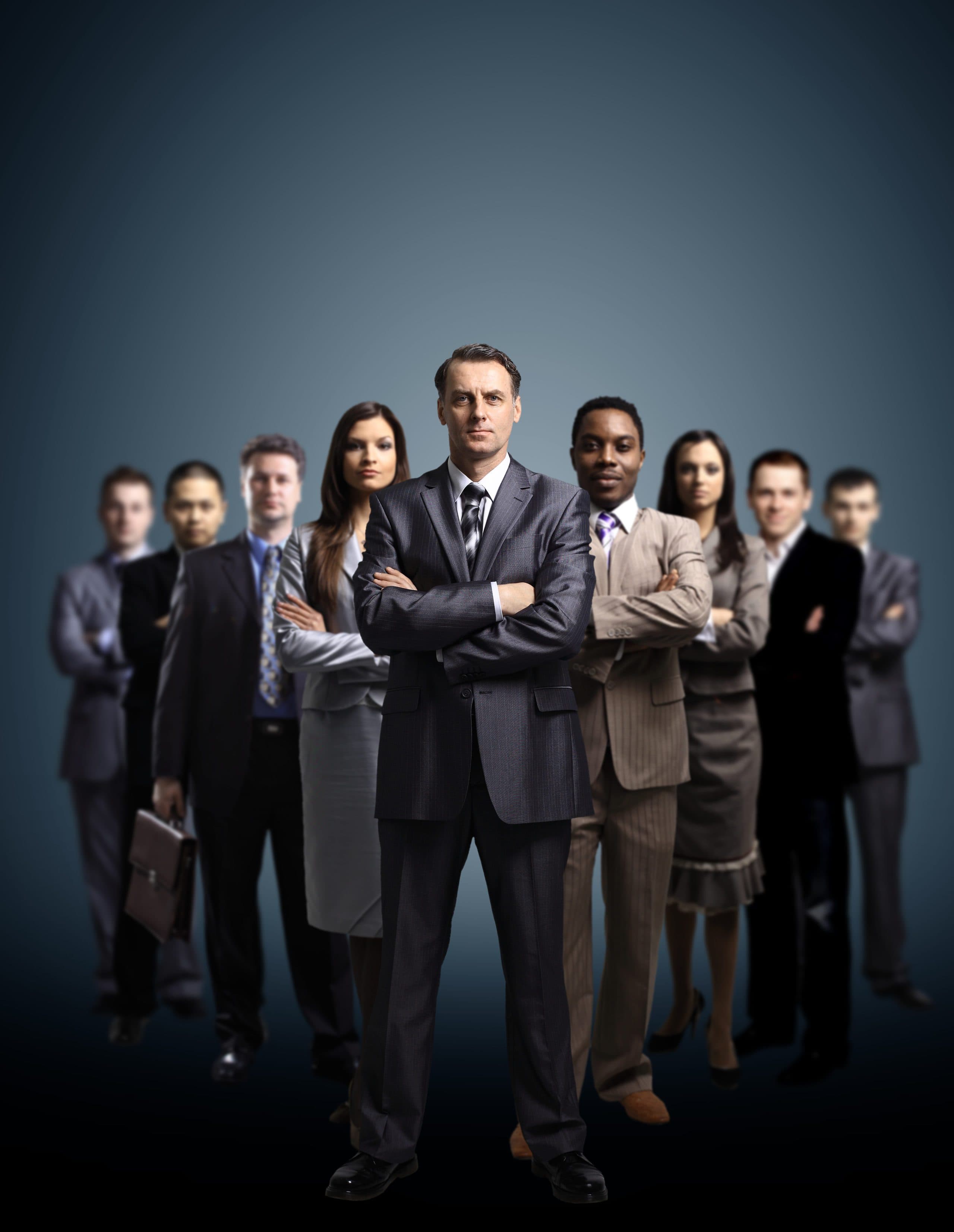 Team of professionals collaborating in a modern office